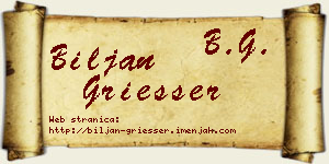 Biljan Griesser vizit kartica